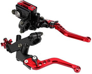 Cilindro di freno principale - Manopole di freno - Sostituzione duratura e regolabile - Colore rosso - Congegno di trasmissione - Per motocicli - In alluminio