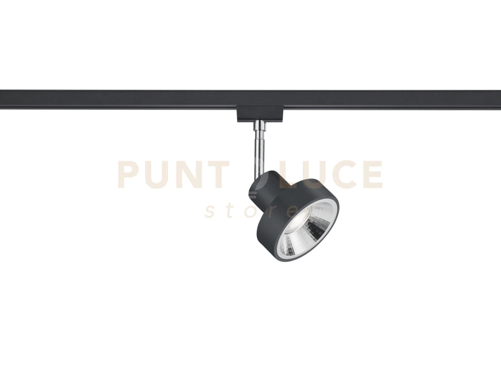 DUOLINE LEON SPOT ORIENTABILE METALLO NERO L. 11CM 1 LUCE ATTACCO GU10 PER SISTEMA BINARIO
