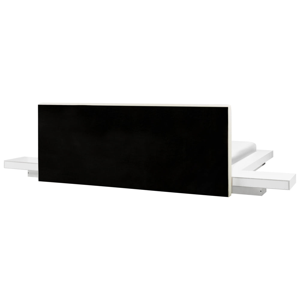 Letto ad acqua giapponese bianco 180 x 200 cm struttura in legno a basso profilo con materasso camera da letto