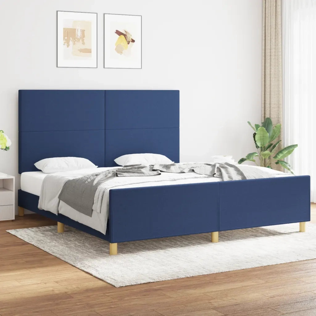 Giroletto senza Materasso-Struttura Letto Blu 180x200 cm in Tessuto 211030