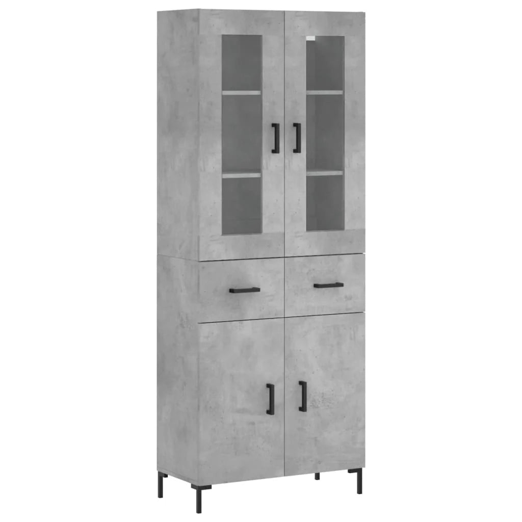 Buffet credenza cassettiera armadio mobile contenitore organizer cucina soggiorno salotto alto 69,5 x 34 x 180 cm legno ingegnerizzato grigio 02_0034527