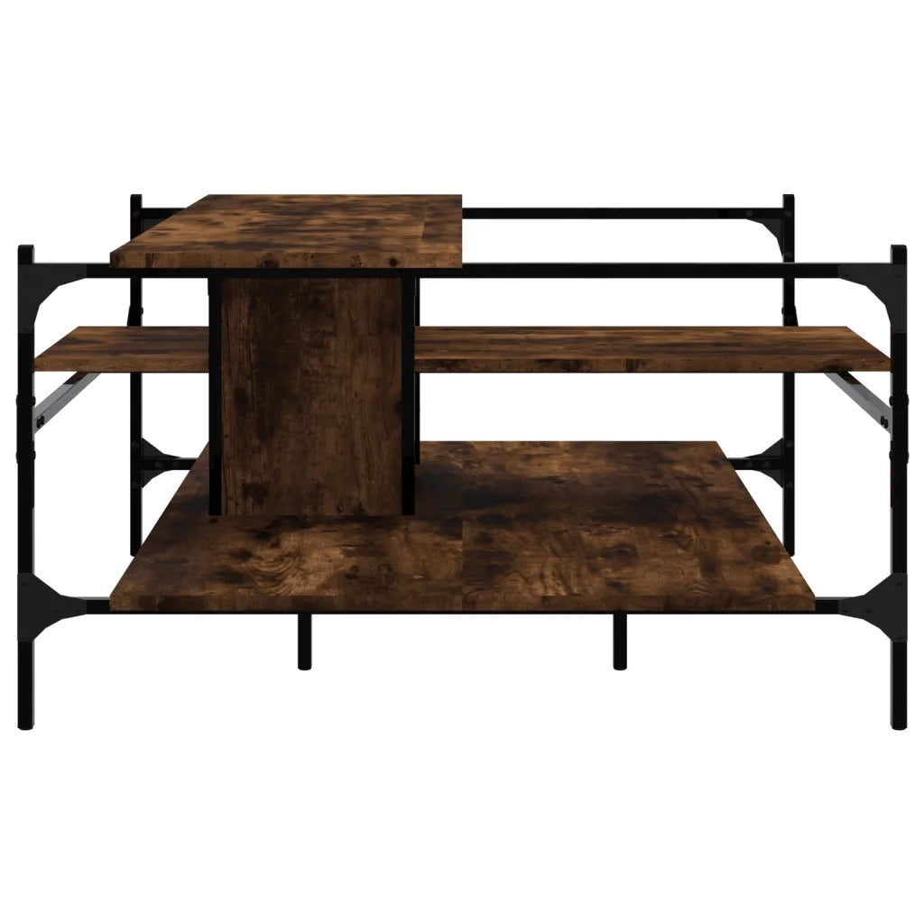 Tavolino Salotto-Tavolino da soggiorno-Tavolo Rovere Fumo 100x100x48,5cm Legno?Multistrato
