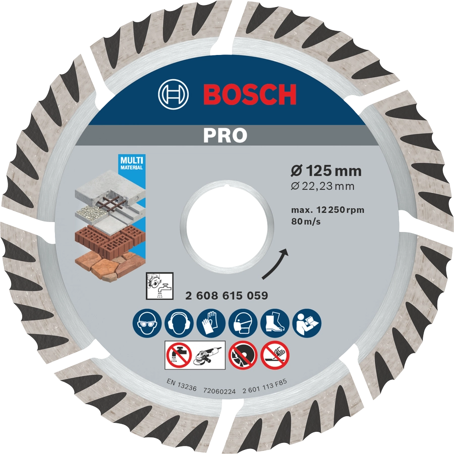 10 Dischi Diamantati Bosch for Universal Multi Material Ø125 mm 2608615060