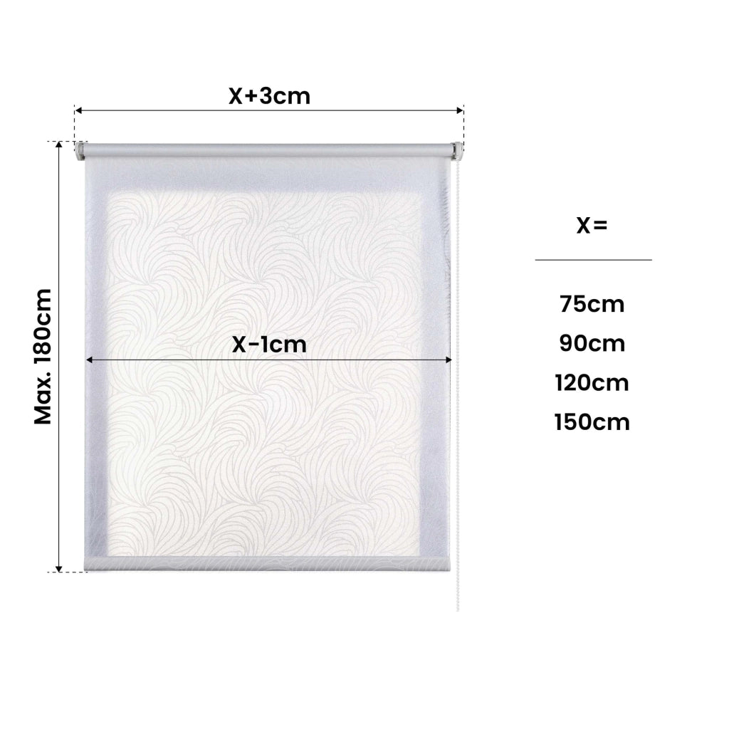 Tenda a rullo filtrante fantasia Bianco Onde 150x180 cm