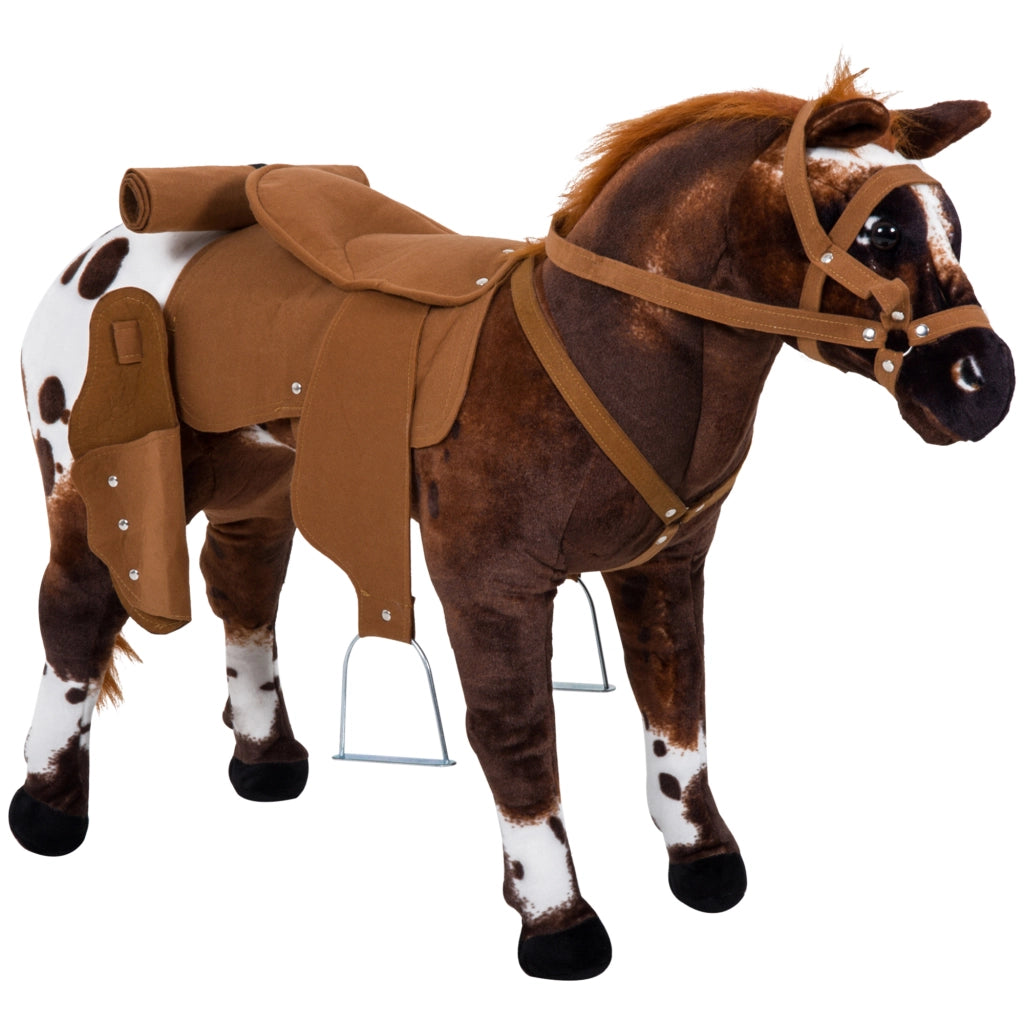 Cavallo a Dondolo per Bambini con Sella ¨C zephmum ¨C Marrone 85x28x60 cm