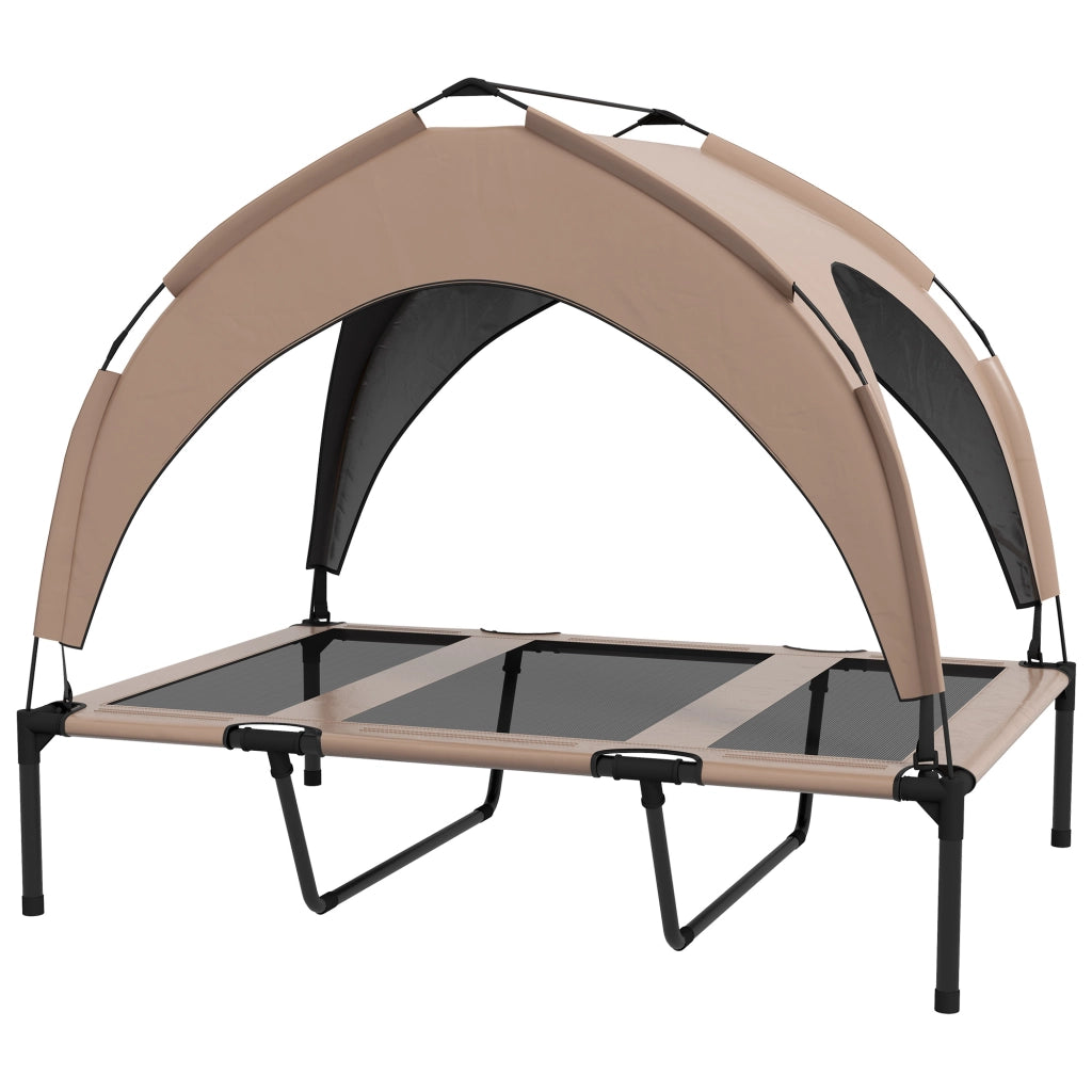 Brandina per cani e gatti rialzata con tettuccio anti-UV ¨C Xylo ¨C 106x76x94 cm caff¨¨