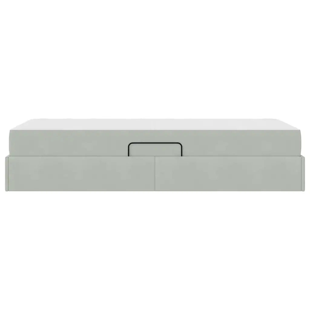 Letto con contenitore e materasso Grigio chiaro 90 x 200 cm 3399694
