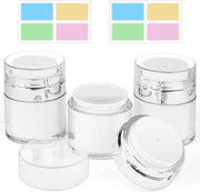 Dispensatore senza aria, 3 pezzi, 30 ml, pompadispersore per creme, contenitore cosmetico vuoto con aspirazione, flacone per lozioni con coperchio, per viaggi, per uso domestico