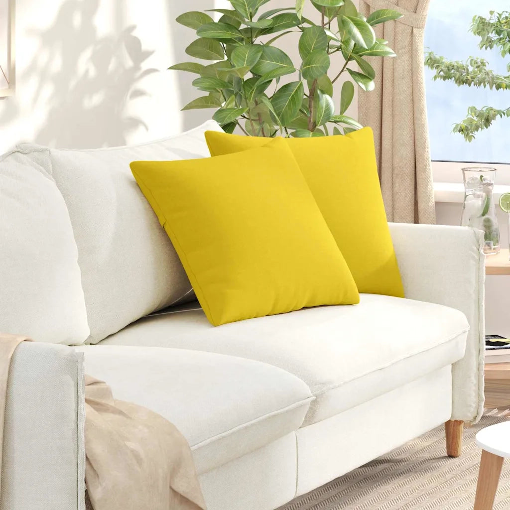 Cuscini da Divano 2 pcs Giallo Chiaro 50 x 50 cm Tessuto