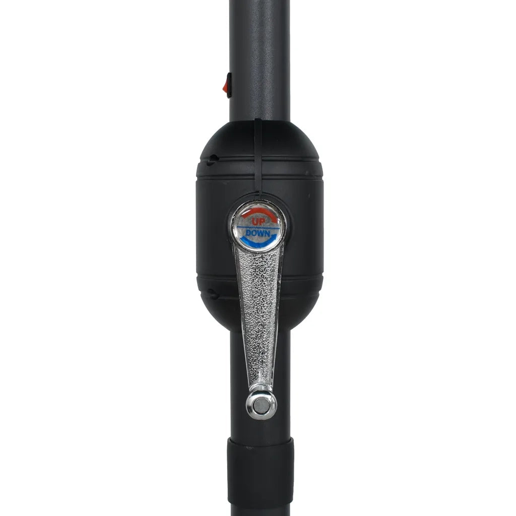 Ombrellone con Luci a LED e Palo Alluminio 270 cm Azzurro 47359