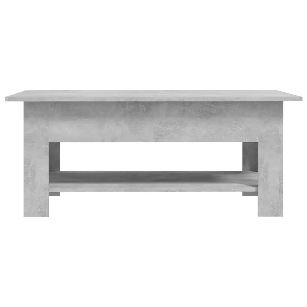 Tavolino da Salotto-Tavolino da soggiorno-Tavolo Grigio Cemento 102x55x42 cm in Truciolato