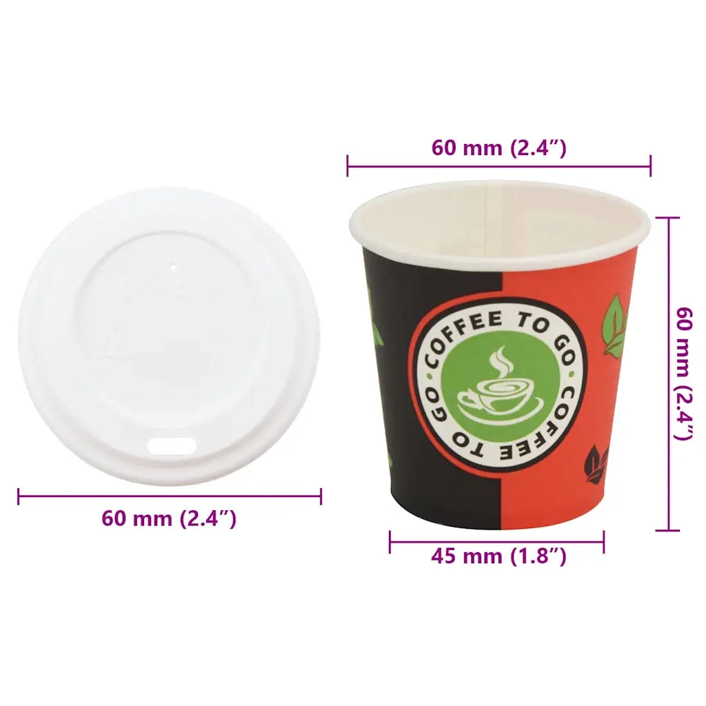 Tazze da Caffè in Carta con Coperchi 1000 pz 4oz 120 ml 3325211