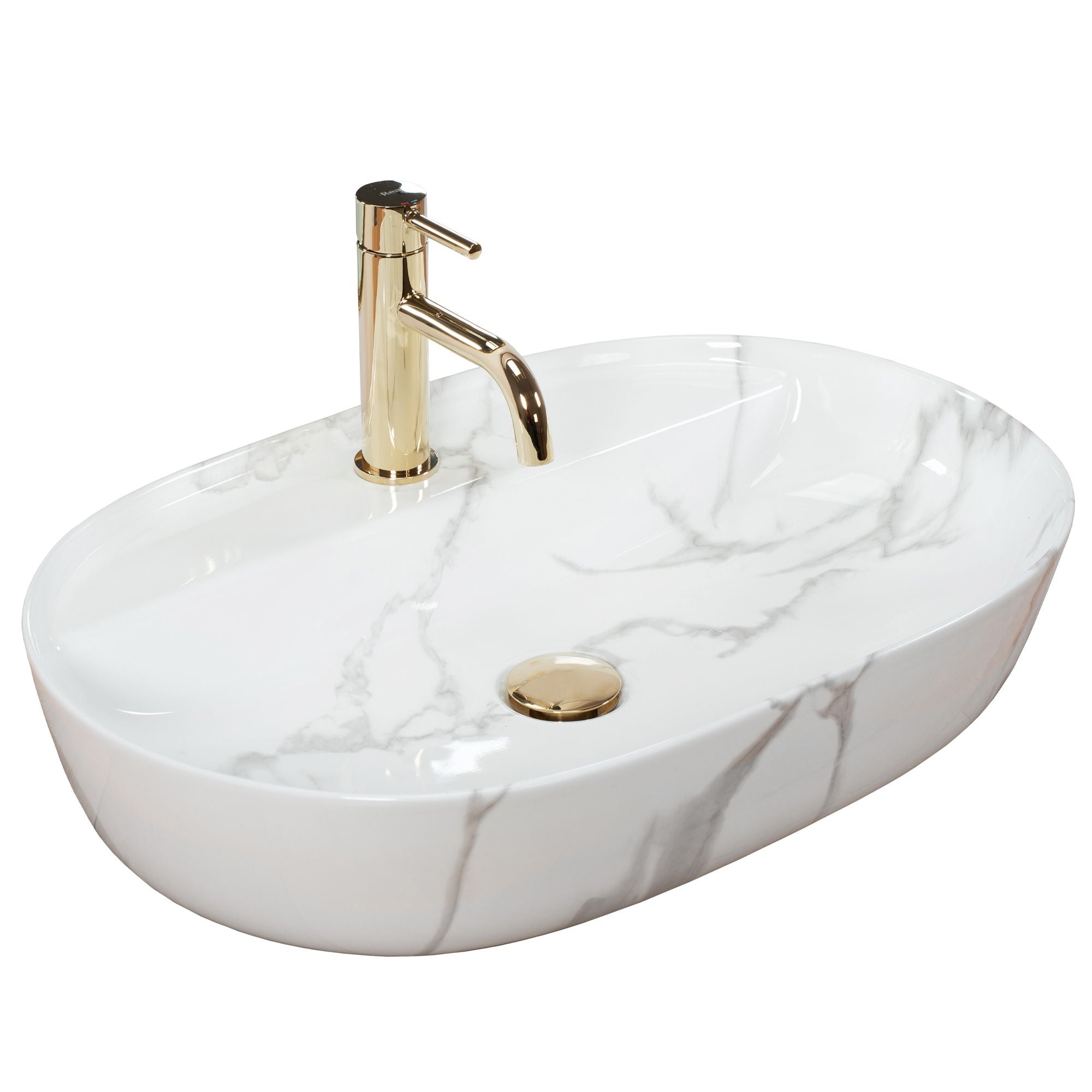Lavabo Da Appoggio Rea Aura 61 Marmo Shiny