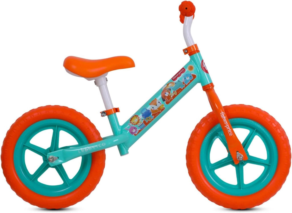 Bicicletta Senza Pedali Balance Bike per Bambini 10 Pollici 80x40x60 cm Sellino e Manubrio Regolabili Fisher Price Verde