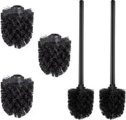 Set di spazzole per il water di 2 pezzi - manico in acciaio inossidabile - coppe di riserva - bagno - diametro di sostituzione 7 cm - nero lucido