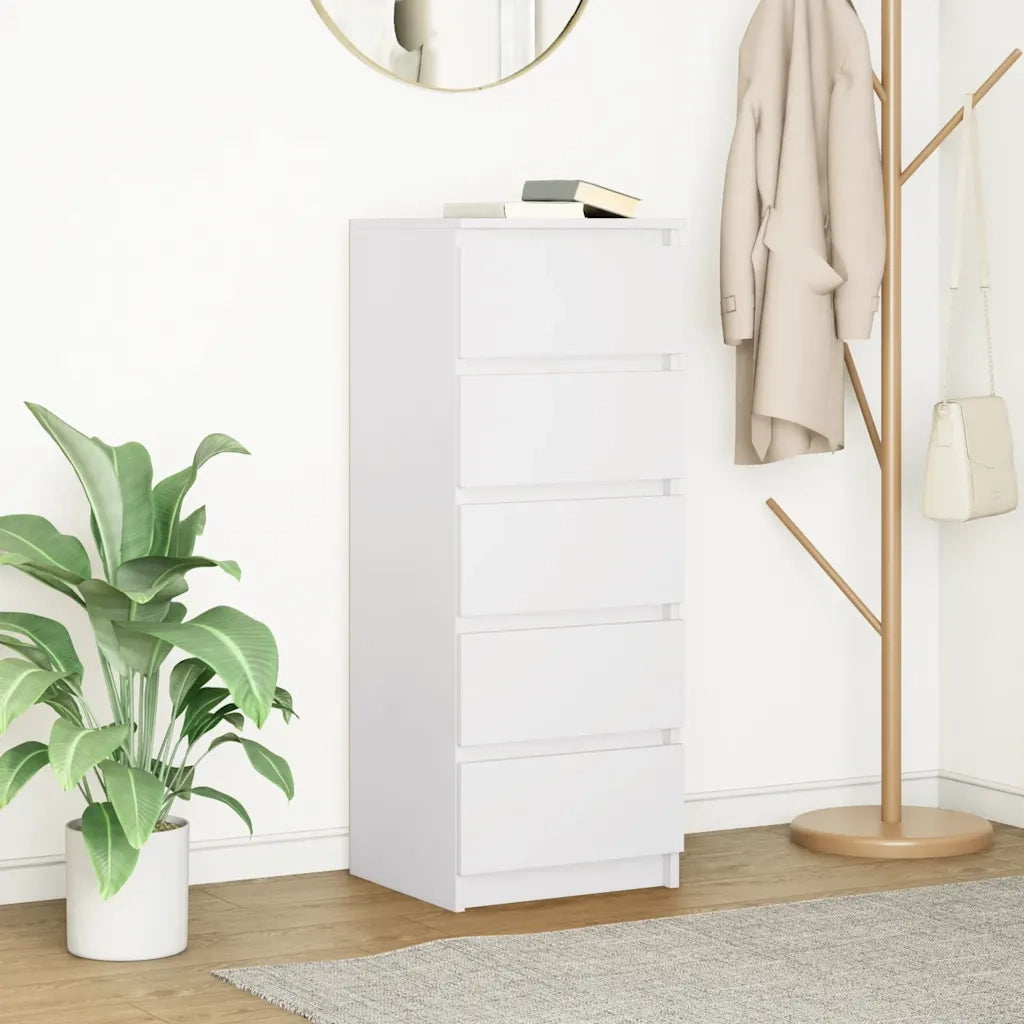 vidaXL Credenza con Cassetti Bianco 37,5x35x99 cm in Legno Multistrato