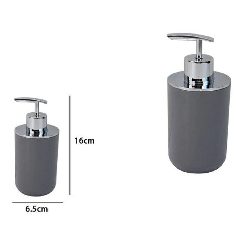 Trade Shop - Dispenser Porta Sapone Liquido Grigio Silver Per Ricambio Accessori Bagno 79892 -