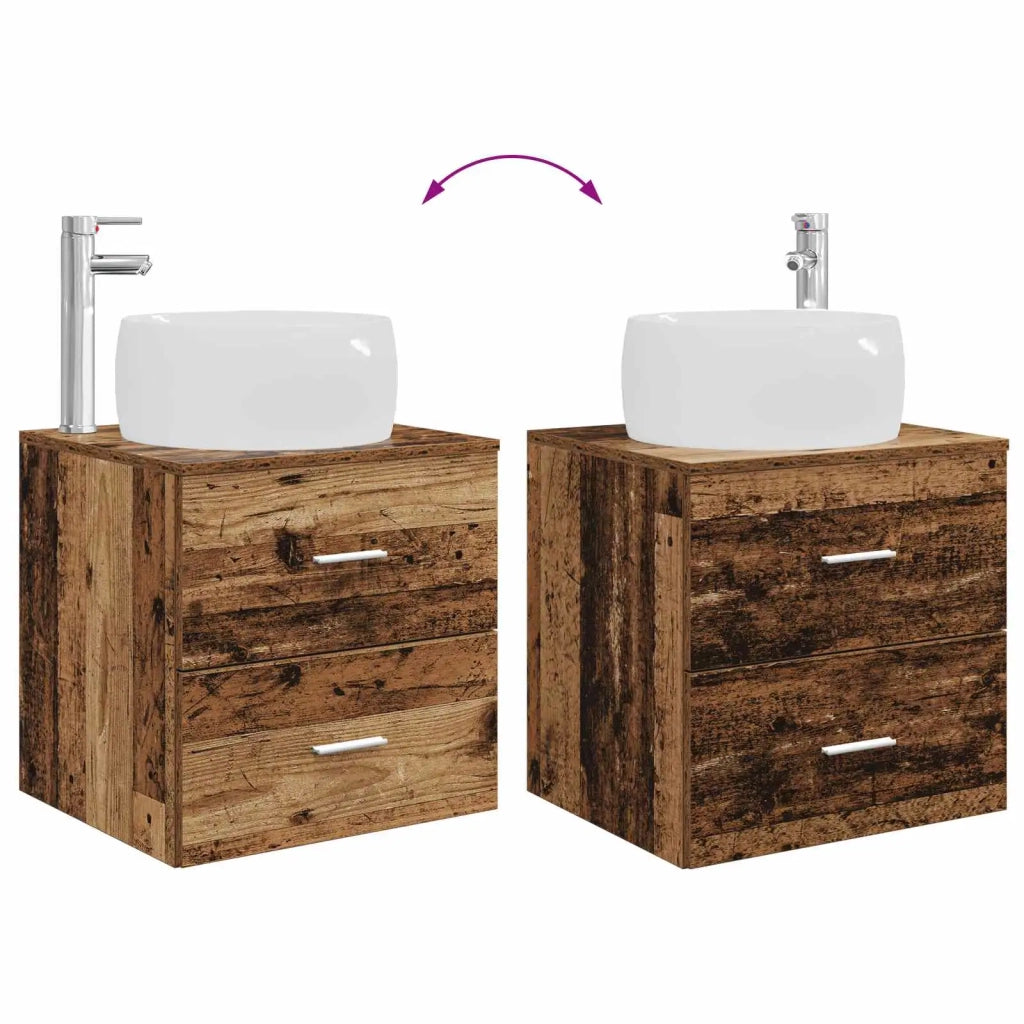 Set di mobili per il bagno 3 pz Legno antico 3405937