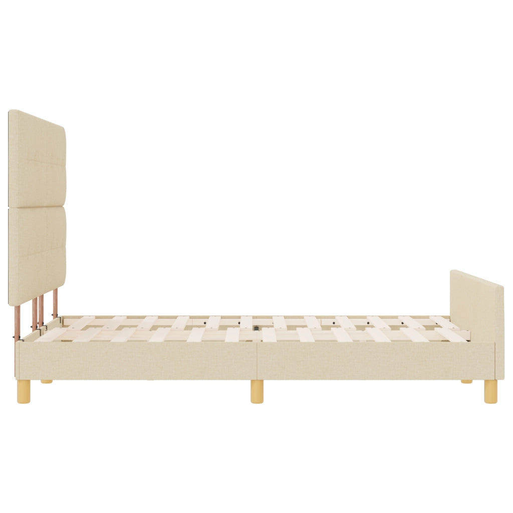 Letto Crema 160x200 cm Tessuto