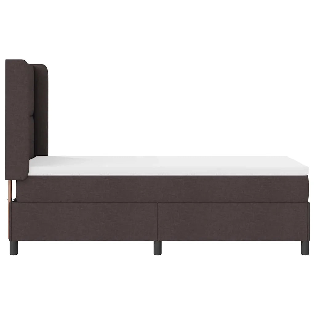 Letto a molle con materasso Marrone scuro 100 x 200 cm Tessuto 3343493