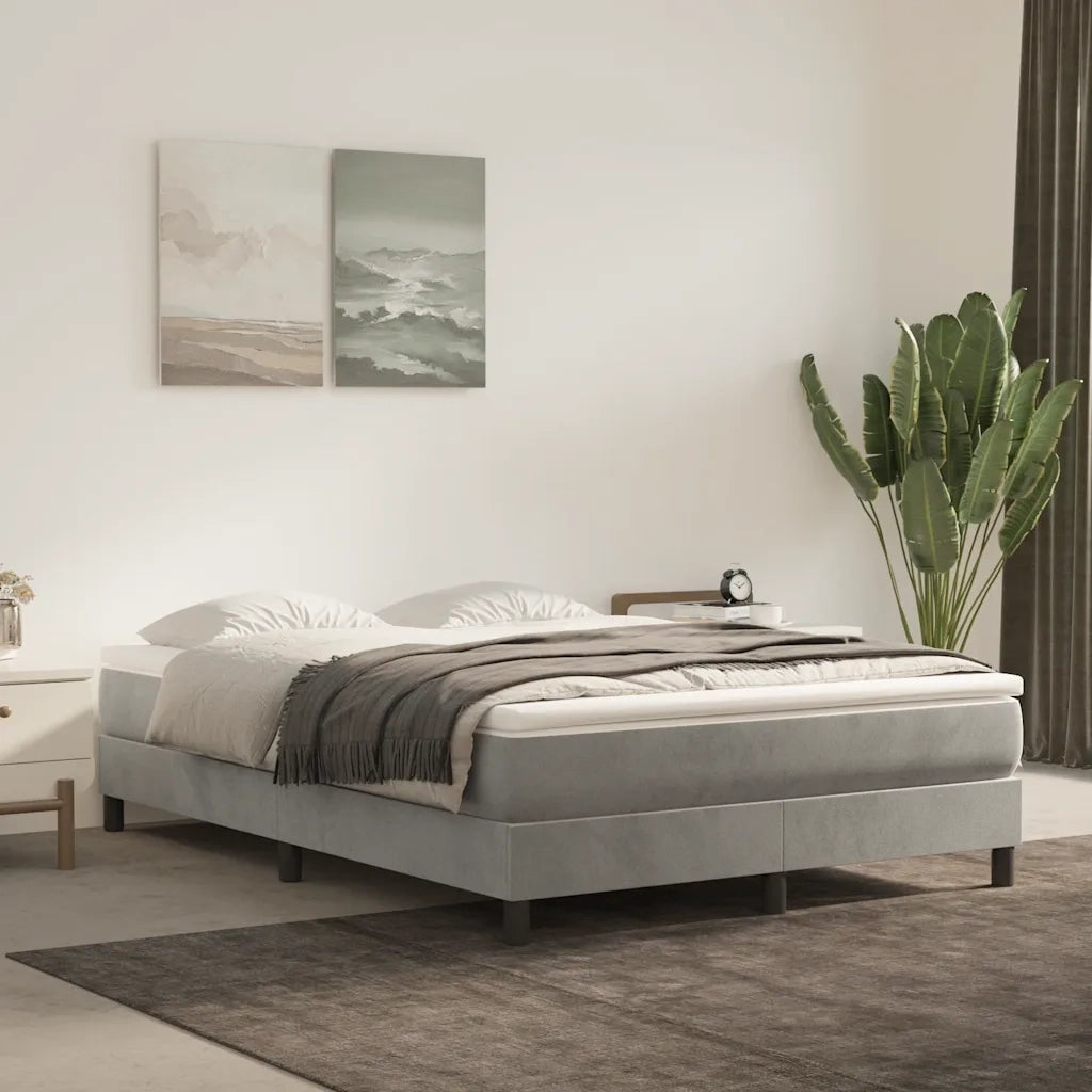 Materasso a Molle Insacchettate Rigidità Media Grigio Chiaro 140x220x20 cm in Velluto 4016618