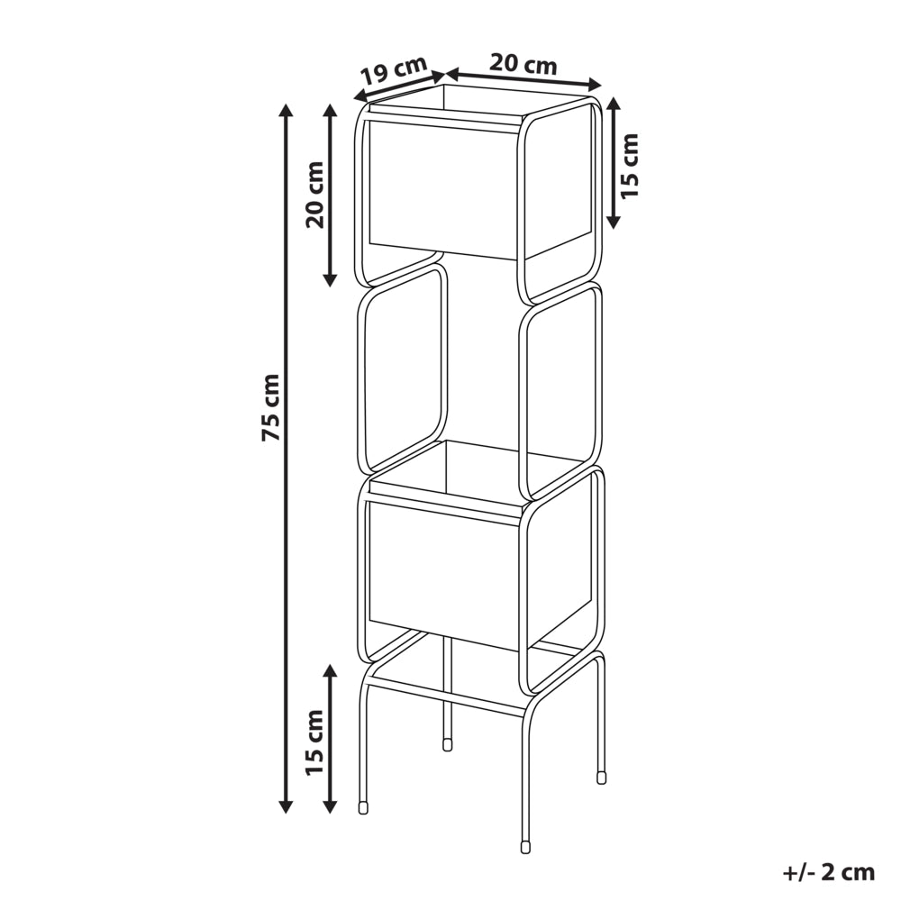 Portapiante a 2 livelli per fioriere rotonde 20 x 20 x 75 cm in metallo nero per interni ed esterni