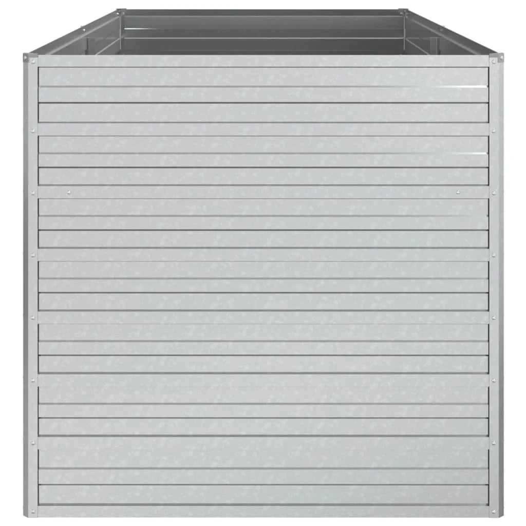 Fioriera rialzata per piante fiori patio giardino 160 x 80 x 77 cm acciaio zincato argento 02_0039385