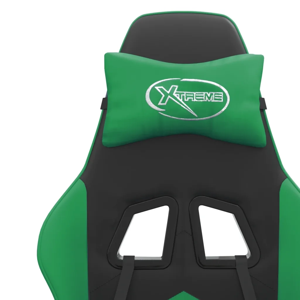 Sedia da Gaming Girevole Nera e Verde in Similpelle 349594