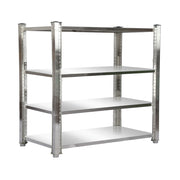 Ripiani in acciaio raffinato 4 superfici di appoggio mobile da cucina in acciaio inox 180 cm 16_0000506