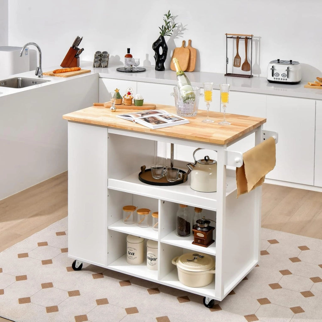Carrello da cucina con cassetti e ripiani regolabili e portasciugamani, carrello da cucina, carrello da servizio, isola da cucina, stile moderno, per soggiorno/cucina