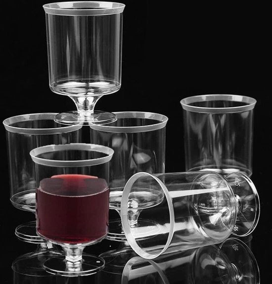 Vetrini per vino - bicchieri riciclabili in acciaio - whisky champagne - 52 pezzi 160 ml bicchieri trasparenti per assaggi di vino bier martini bibite per matrimoni (62 x 87 cm)