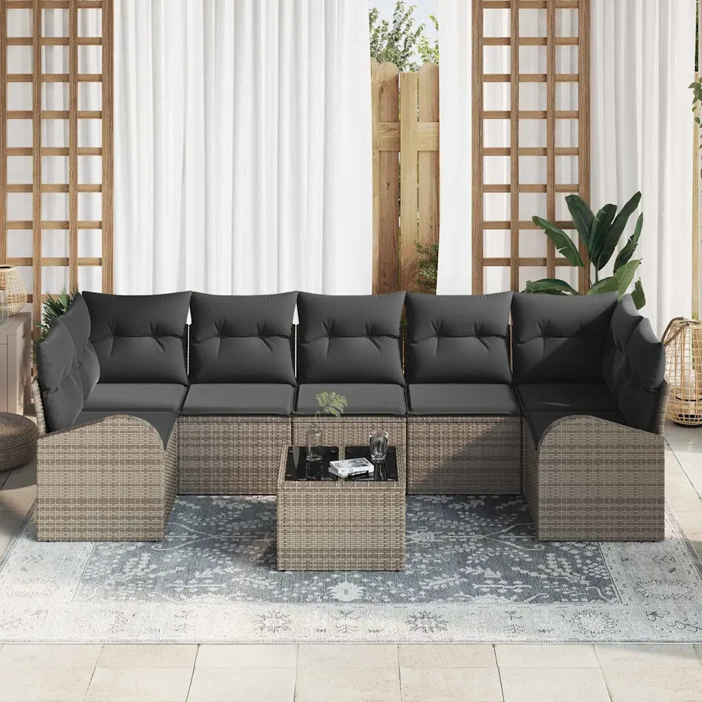 Set Divano da Giardino Grigio 55 x 55 x 37 cm polyrattan 3345959
