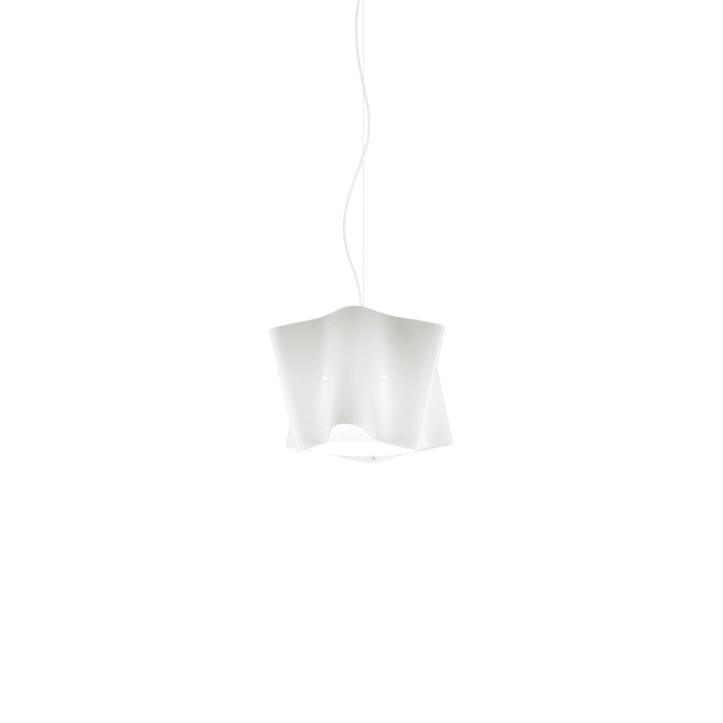 Sospensione Moderna Folio Polilux ® Bianco E Metallo Cromo 1 Luce E27