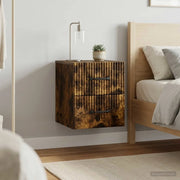 Mobiletto da notte a muro 2 pcs Rovere Fumo 34,5 x 33 x 40 cm 898986