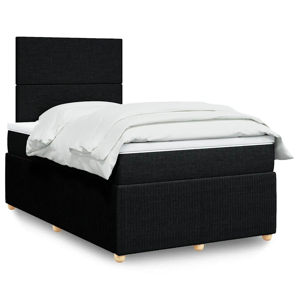 Giroletto a Molle con Materasso Nero 120x200 cm in Tessuto 3294318