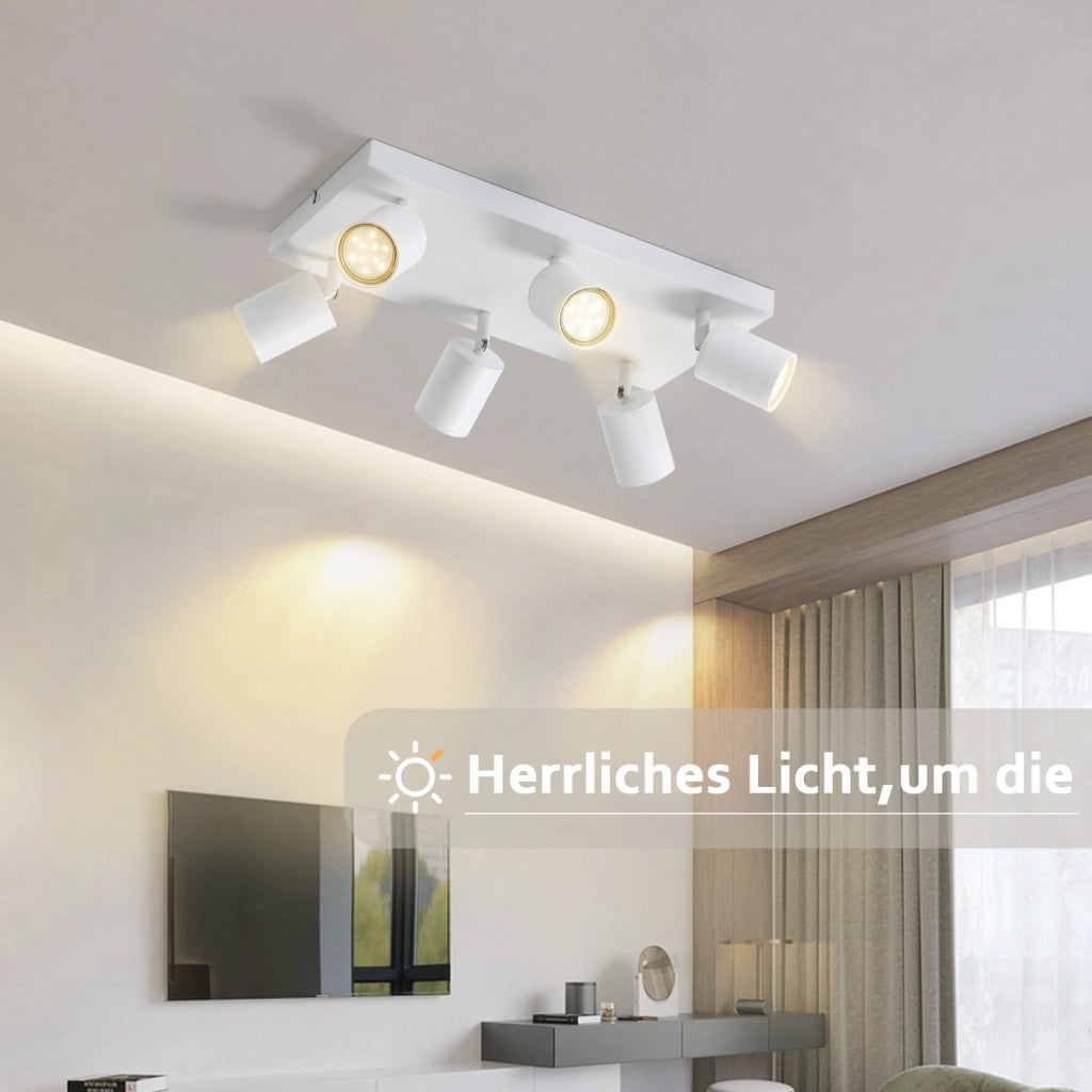 ZMH Faretto da soffitto 6 luci GU10 orientabili 330° moderni per cucina corridoio