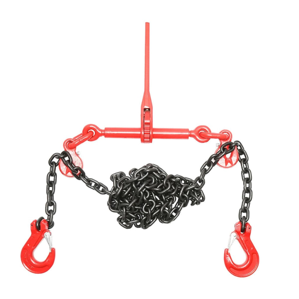 Catena di Ancoraggio con Tenditore a Cricchetto, Capacità 6,3T, Lunghezza 4m, Spessore Maglia 10mm