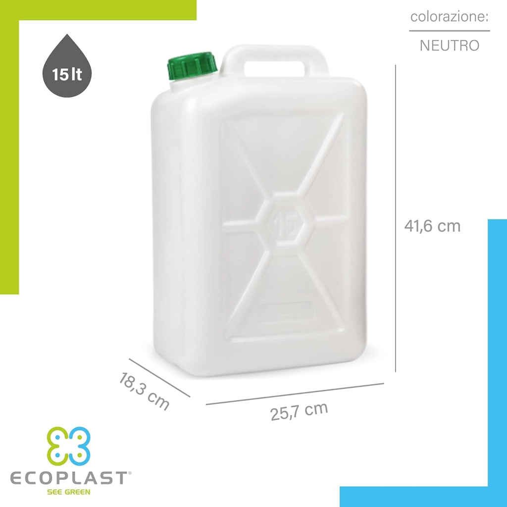 TANICA PER ALIMENTI PESANTE 15 L- ECOPLAST- 4,0 pz
