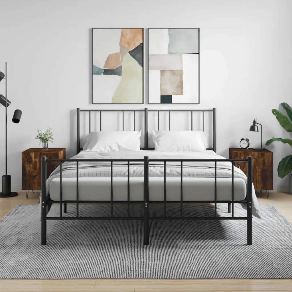 Set di 2 Comodini | Armadio da Notte | Mobiletto da notte Rovere Fumo 40x40x50 cm in Legno Multistrato