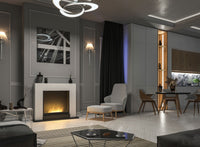 Camino a Bioetanolo da Pavimento 110x96 cm Inportal 2 Bianco con Vetro