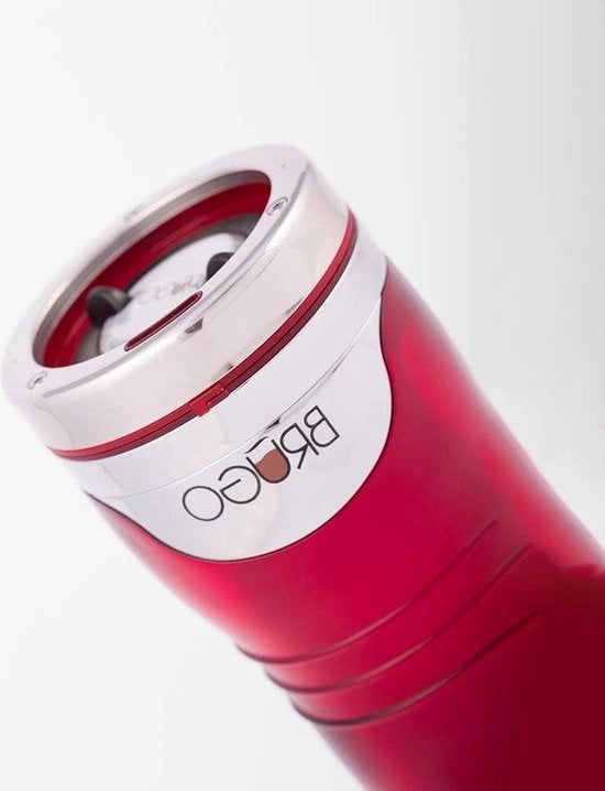 Moka per viaggiatori con camera di controllo della temperatura integrata - termos bicchiere isolato a doppia parete - ideale per tè o caffè - colore retro rosso rubino