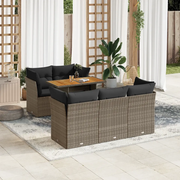 Set Divano da Giardino 6 pz con Cuscini Grigio in Polyrattan 3326888