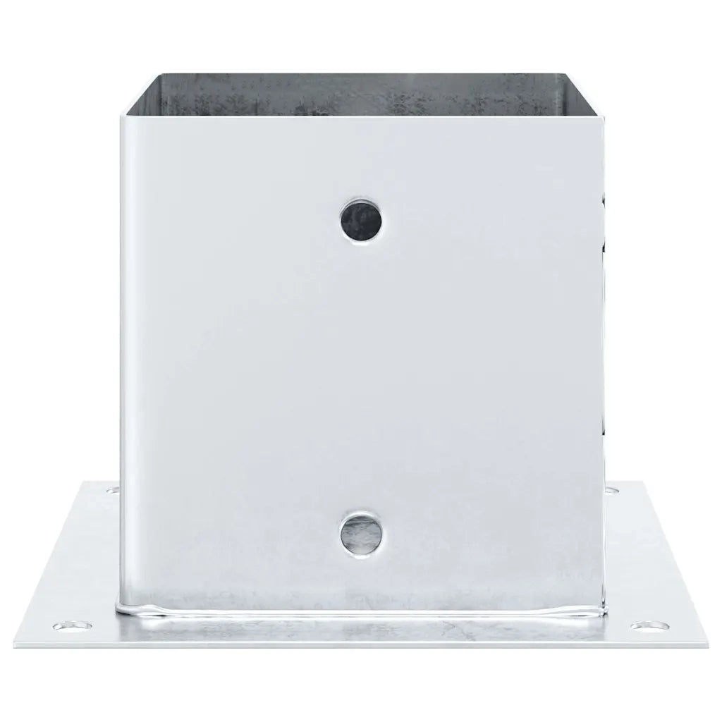 Basi per Pali Quadrate 4 pz Argento 141x141 mm Acciaio Zincato CFW4675074