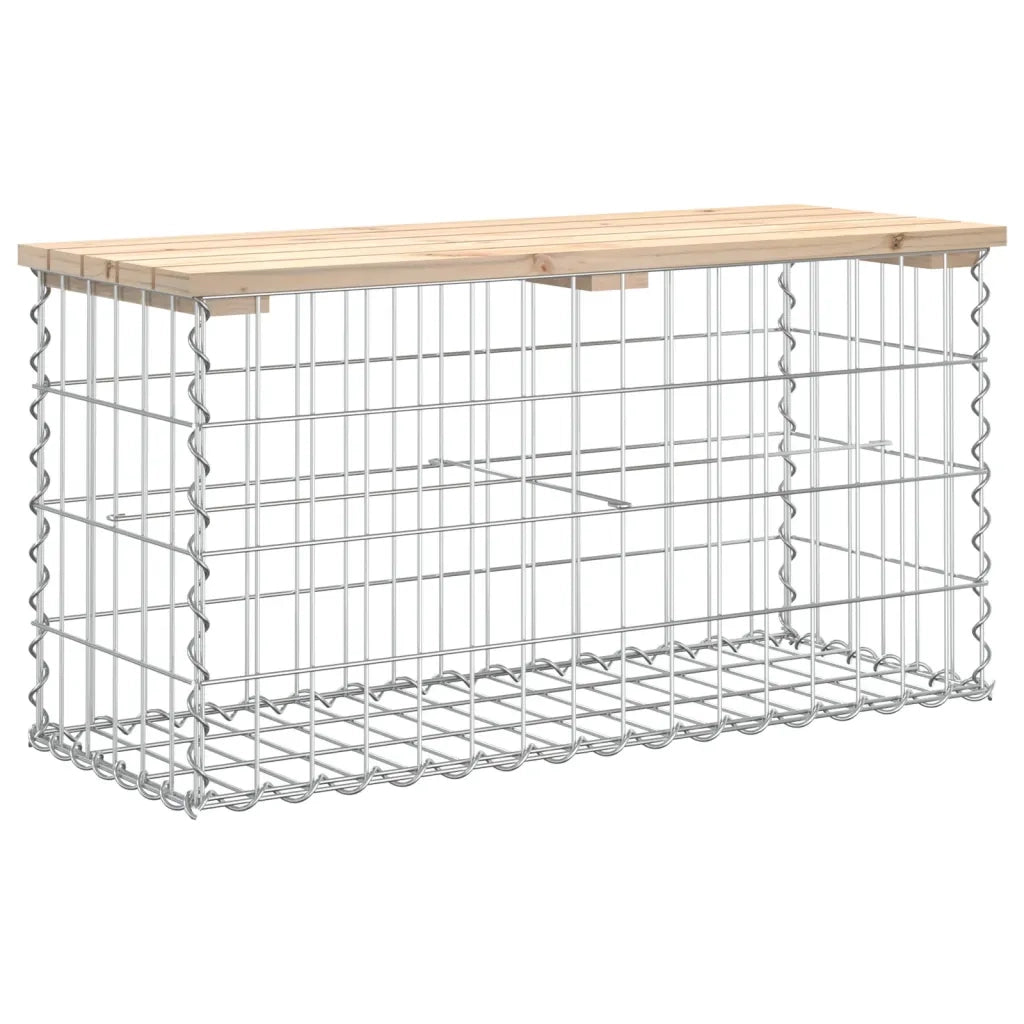 Panca Giardino Design Gabbione-Sgabello-Panca da esterno 83x31,5x42cm Legno Massello Pino