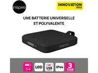 Apparecchio solare e ricaricabile Booster "Loma" da 150 a 900 Lumen - Nero