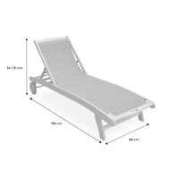 Set di 2 lettini multiposizione in legno con rotelle, bianco