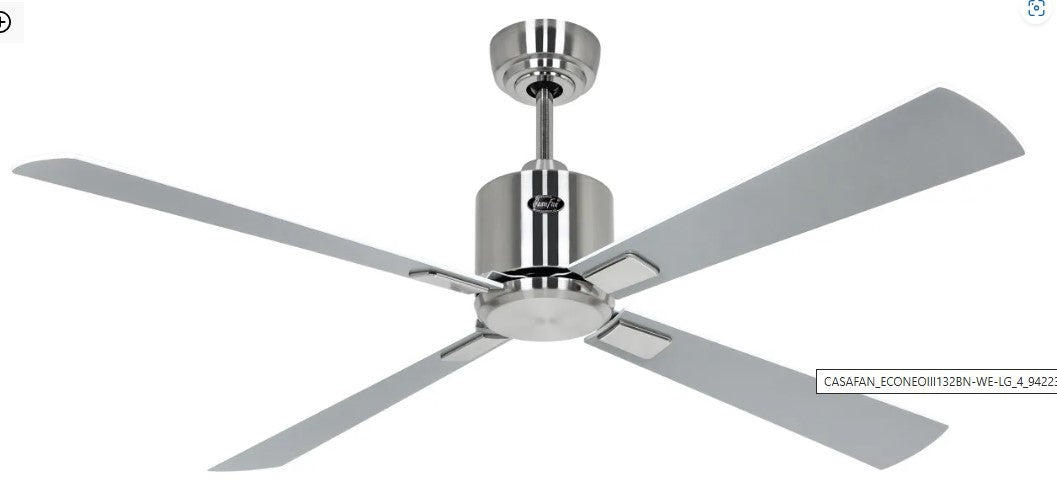 ECO NEO III 132, Ventilatore Acciaio Spazzolato WiFi senza Luce ,