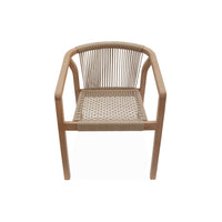 Set di 2 sedie da giardino in legno e corda, impilabili