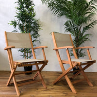 Set di 2 poltrone da giardino pieghevoli in eucaplito, grigio bruno