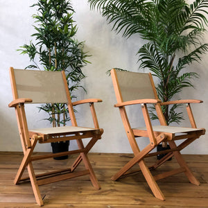 Set di 2 poltrone da giardino pieghevoli in eucaplito, grigio bruno